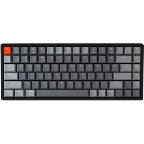  Keychron K2 Wireless Bluetooth/USB Wired Gaming Mechanical Keyboard, Compact 84 Keys RGB LED Backlight N-Key Rollover, Aluminum Frame for Mac Windows, Gateron G Pro Red Switch, Ver