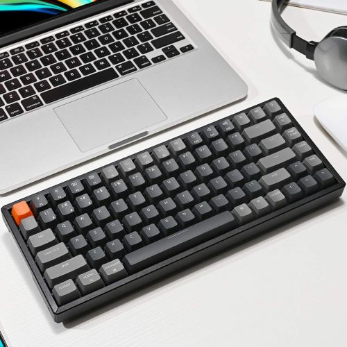  Keychron K2 Wireless Bluetooth/USB Wired Gaming Mechanical Keyboard, Compact 84 Keys RGB LED Backlight N-Key Rollover, Aluminum Frame for Mac Windows, Gateron G Pro Red Switch, Ver