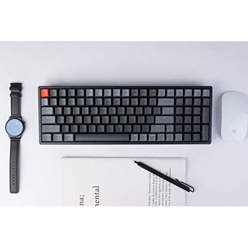  Keychron K4 Wireless Bluetooth/USB Wired Gaming Mechanical Keyboard, Compact 100 Keys RGB LED Backlit Gateron G Pro Blue Switch N-Key Rollover, Aluminum Frame for Mac Windows, Vers