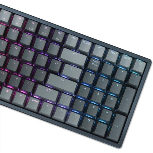  Keychron K4 Wireless Bluetooth/USB Wired Gaming Mechanical Keyboard, Compact 100 Keys RGB LED Backlit Gateron G Pro Blue Switch N-Key Rollover, Aluminum Frame for Mac Windows, Vers