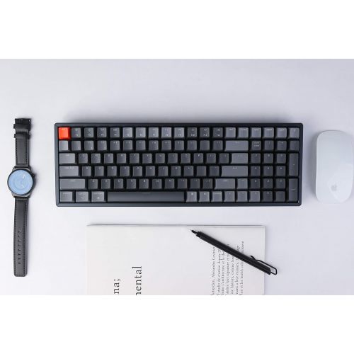  Keychron K4 Wireless Bluetooth/USB Wired Gaming Mechanical Keyboard, Compact 100 Keys RGB LED Backlit Gateron G Pro Blue Switch N-Key Rollover, Aluminum Frame for Mac Windows, Vers