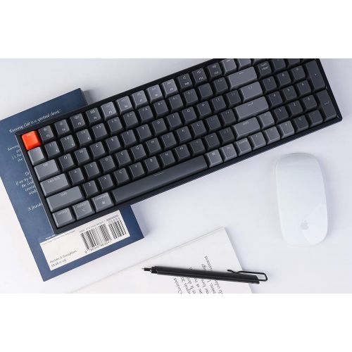  Keychron K4 Wireless Bluetooth/USB Wired Gaming Mechanical Keyboard, Compact 100 Keys RGB LED Backlit Gateron G Pro Blue Switch N-Key Rollover, Aluminum Frame for Mac Windows, Vers