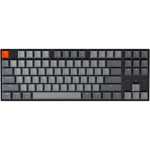  Keychron K8 Hot-swappable Wireless Bluetooth/Wired USB Mechanical Keyboard with Gateron G Pro Brown Switch/White LED Backlight/N-Key Rollover, Tenkeyless 87-Key Computer Keyboard f