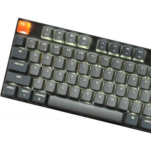  Keychron K8 Hot-swappable Wireless Bluetooth/Wired USB Mechanical Keyboard with Gateron G Pro Brown Switch/White LED Backlight/N-Key Rollover, Tenkeyless 87-Key Computer Keyboard f
