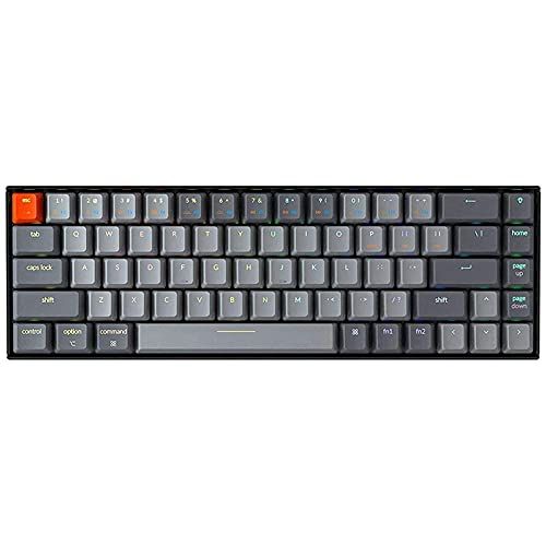  Keychron K6 Mechanical Keyboard 65% Compact 68 Key Wireless Gaming Keyboard, RGB Backlight Bluetooth 5.1/Wired Keyboard Compatible with Mac Windows, Gateron G Pro Brown Switch