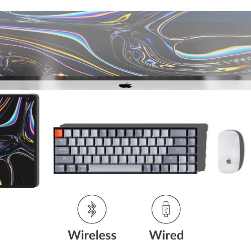  Keychron K6 Mechanical Keyboard 65% Compact 68 Key Wireless Gaming Keyboard, RGB Backlight Bluetooth 5.1/Wired Keyboard Compatible with Mac Windows, Gateron G Pro Brown Switch