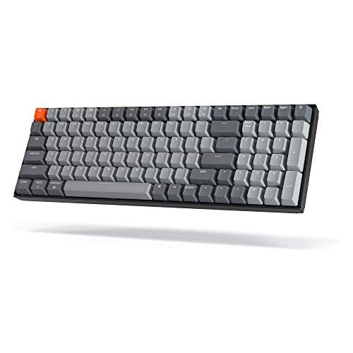  Keychron K4 96% Layout 100 Keys Wireless Bluetooth 5.1/Wired USB Mechanical Gaming Keyboard with Gateron G Pro Blue Switch White LED Backlight N-Key Rollover for Mac Windows PC-Ver