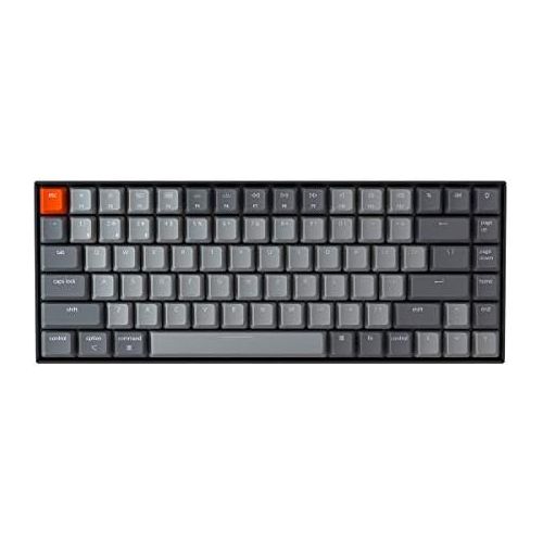  Keychron K2 75% Layout RGB Bluetooth Wireless Mechanical Keyboard with Gateron G Pro Red Switch/Anti Ghosting/N-Key Rollover, Compact 84 Key USB Wired Gaming Keyboard for Mac Windo