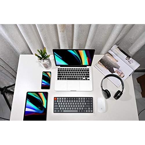  Keychron K2 75% Layout RGB Bluetooth Wireless Mechanical Keyboard with Gateron G Pro Red Switch/Anti Ghosting/N-Key Rollover, Compact 84 Key USB Wired Gaming Keyboard for Mac Windo