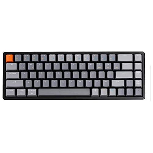  Keychron K6 68-Key Wireless Bluetooth/USB Wired Gaming Mechanical Keyboard, Compact 65% Layout RGB LED Backlit N-Key Rollover Aluminum Frame for Mac Windows, Optical Brown Switch