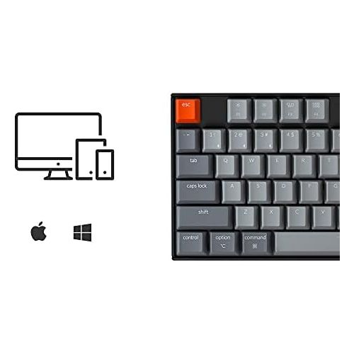  Keychron K8 Tenkeyless Wireless Mechanical Keyboard for Mac, White Backlight, Bluetooth, Multitasking, Type-C Wired Gaming Keyboard for Windows with Gateron G Pro Red Switch