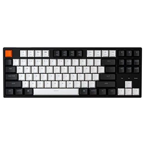  Keychron C1 Mac Layout Wired Mechanical Keyboard, Gateron G Pro Brown Switch, Tenkeyless 87 Keys ABS keycaps Computer Keyboard for Windows PC Laptop, White Backlight, USB-C Type-C