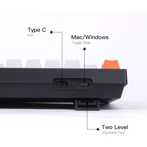  Keychron C1 Mac Layout Wired Mechanical Keyboard, Gateron G Pro Brown Switch, Tenkeyless 87 Keys ABS keycaps Computer Keyboard for Windows PC Laptop, White Backlight, USB-C Type-C