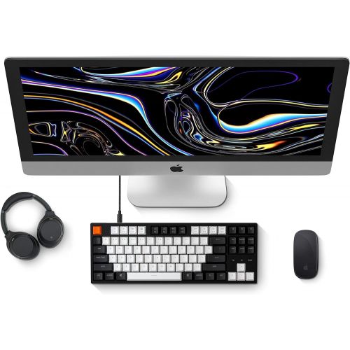  Keychron C1 Mac Layout Wired Mechanical Keyboard, Gateron G Pro Brown Switch, Tenkeyless 87 Keys ABS keycaps Computer Keyboard for Windows PC Laptop, White Backlight, USB-C Type-C