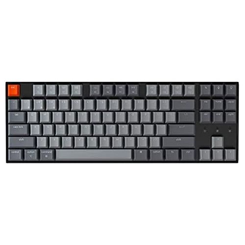  Keychron K8 Tenkeyless Wireless Mechanical Keyboard for Mac, RGB Backlight, Bluetooth, Multitasking, Type-C Wired Gaming Keyboard for Windows with Gateron G Pro Brown Switch