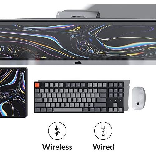  Keychron K8 Tenkeyless Wireless Mechanical Keyboard for Mac, RGB Backlight, Bluetooth, Multitasking, Type-C Wired Gaming Keyboard for Windows with Gateron G Pro Brown Switch