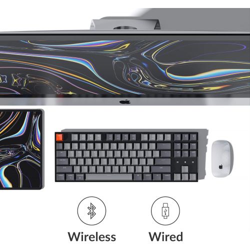  Keychron K8 Tenkeyless Wireless Mechanical Keyboard for Mac, RGB Backlight, Bluetooth, Multitasking, Type-C Wired Gaming Keyboard for Windows with Gateron G Pro Brown Switch