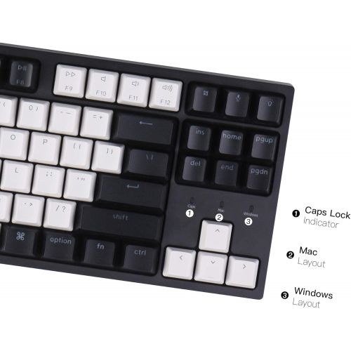  Keychron C1 Hot-swappable Wired Mechanical Keyboard with Gateron G Pro Brown Switch/Double-Shot ABS Keycaps/White Backlight/USB Type-C Cable, Tenkeyless 87 Keys Computer Keyboard f