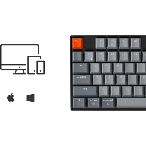 Keychron K8 Hot-swappable Wireless Bluetooth/Wired USB Mechanical Keyboard with Gateron G Pro Brown Switch/White LED Backlight/N-Key Rollover, Tenkeyless 87-Key Computer Keyboard f