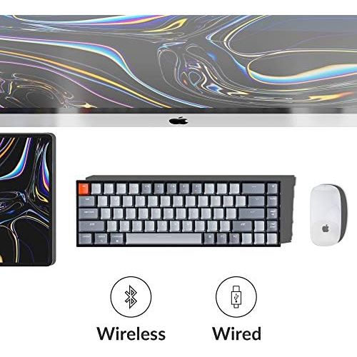  [아마존베스트]Keychron K6 Bluetooth Wireless/Wired USB Gaming Mechanical Keyboard with Gateron Brown Switch/LED Backlit/Rechargeable Battery, Compact 68 Key Keyboard for Mac Windows