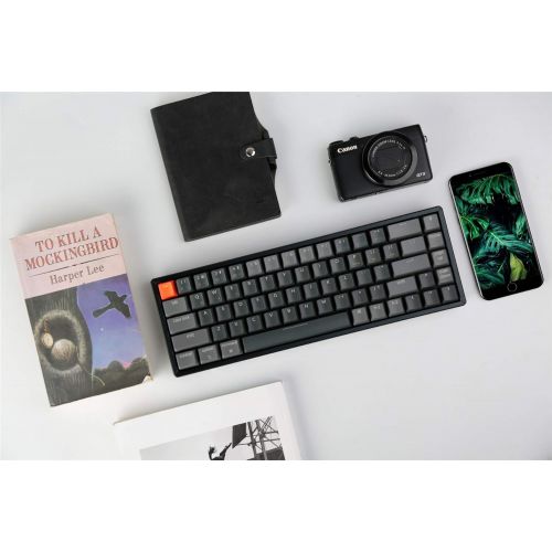  [아마존베스트]Keychron K6 68-Key Wireless Bluetooth/USB Wired Gaming Mechanical Keyboard, Compact 65% Layout RGB LED Backlit N-Key Rollover Aluminum Frame for Mac Windows, Gateron Brown Switch