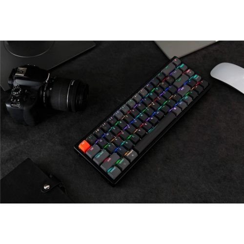  [아마존베스트]Keychron K6 68-Key Wireless Bluetooth/USB Wired Gaming Mechanical Keyboard, Compact 65% Layout RGB LED Backlit N-Key Rollover Aluminum Frame for Mac Windows, Gateron Brown Switch