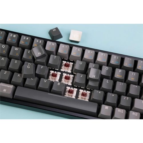  [아마존베스트]Keychron K6 68-Key Wireless Bluetooth/USB Wired Gaming Mechanical Keyboard, Compact 65% Layout RGB LED Backlit N-Key Rollover Aluminum Frame for Mac Windows, Gateron Brown Switch