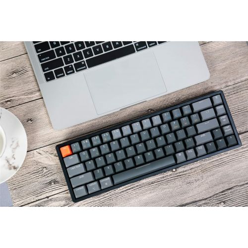  [아마존베스트]Keychron K6 68-Key Wireless Bluetooth/USB Wired Gaming Mechanical Keyboard, Compact 65% Layout RGB LED Backlit N-Key Rollover Aluminum Frame for Mac Windows, Gateron Brown Switch