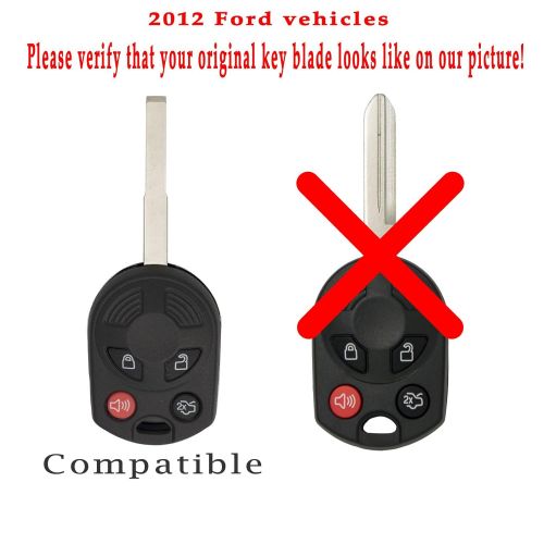  Keyless2Go New Uncut Keyless Remote Head Key Fob Replacement for Ford Focus Escape Transit CMax OUCD6000022 164-R8046