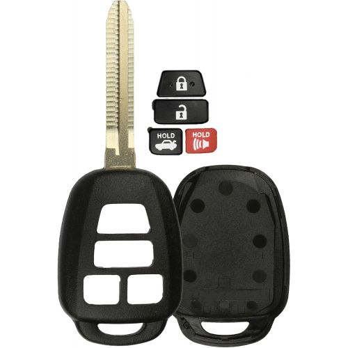  [아마존베스트]KeylessOption Keyless Entry Remote Uncut Car Blank Key Blade Case Fob Shell for Toyota Camry Scion HYQ12BDM