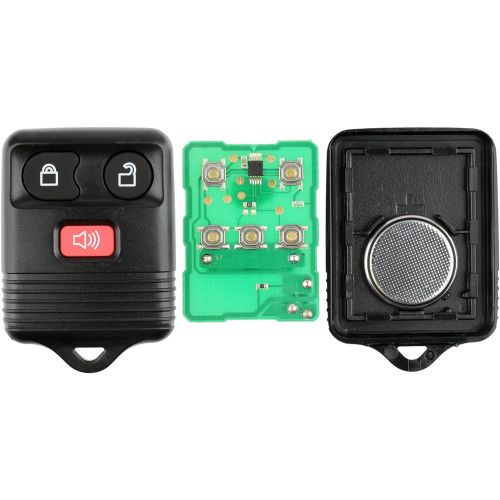  KeylessOption 2 Replacement Keyless Entry Remote Control Key Fob Clicker Transmitter 3 Button - Black