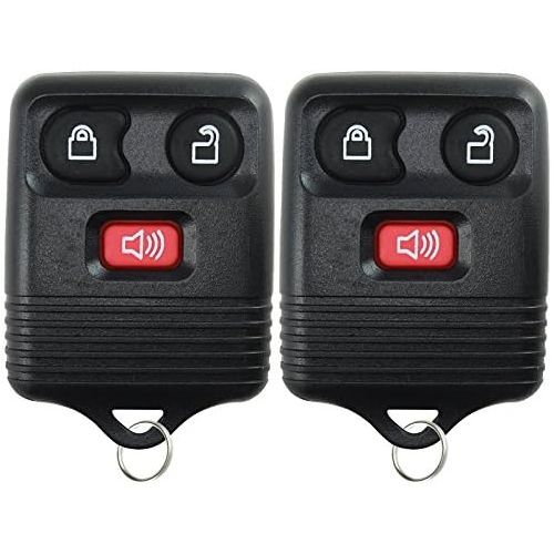  KeylessOption 2 Replacement Keyless Entry Remote Control Key Fob Clicker Transmitter 3 Button - Black