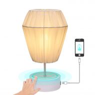 Keymit Touch Bedroom Lamps - Minimalist Table Bedside Lamp 7.9”D 13.4”H with 1 USB Charging Port for Living Room- 3-Way Dimmable for Nightstand - Cleanable LampShade -1 LED Filamen