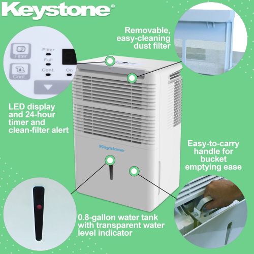  Keystone KSTAD50B Energy Star 50-Pint 2-Speed Dehumidifier