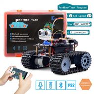 Keywish Panther-Tank Robot for Arduino UNO Project Smart Car Kit with Tutorial,Uno R3 Board,Line Tracking Module, Ultrasonic Sensor,Bluetooth Module,Great Educational Stem Toys for
