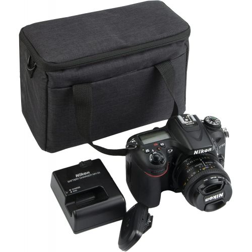  Khanka Carrying Soft Padded Camera Equipment Bag/Case Replacement for Canon EOS Rebel, Nikon, Olympus, Panasonic, Pentax, Sony, (Black)