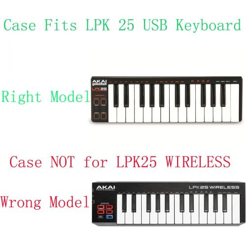  [아마존베스트]khanka Hard Travel Case Replacement for Akai Professional LPK25 | 25-Key Ultra-Portable USB MIDI Keyboard Controller
