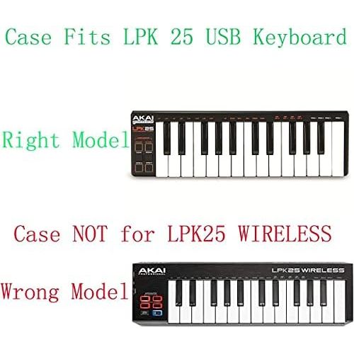 [아마존베스트]Khanka Hard Case for AKAI Professional LPK25 Portable 25 Buttons USB MIDI Keyboard Controller (for LPK25, Bag Only)