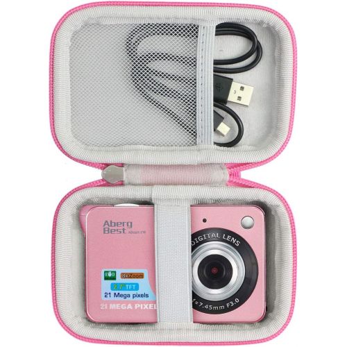  Khanka Hard Travel Case Replacement for AbergBest 21 Mega Pixels 2.7 LCD Rechargeable HD Digital Camera (Rose Gold)