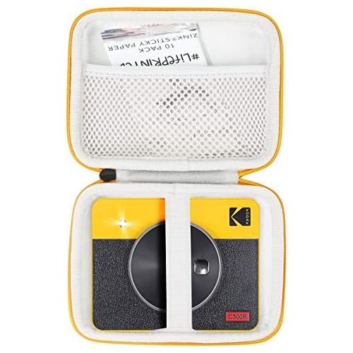  Khanka Hard Travel Case Replacement for Compatible with Kodak Mini Shot 3 Retro Camera Portable Instant Camera Photo Printer (Yellow Zipper)