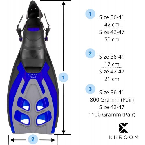  Khroom - Amphibien Flossen fuer Erwachsene & Kinder | Bekannt aus YouTube | Snorkel Flippers Perfect for Land & See