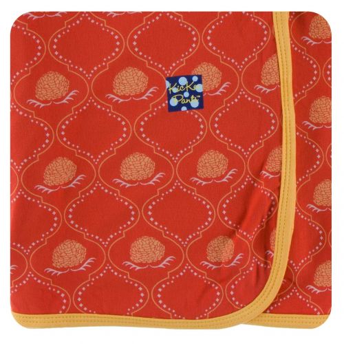  Kic Kee Pants KicKee Pants Print Swaddling Blanket in Poppy Marigold Lattice, One Size