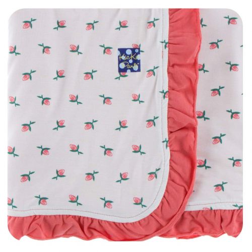  KicKee Pants Little Girls Print Ruffle Toddler Blanket - Vintage Stars, One Size