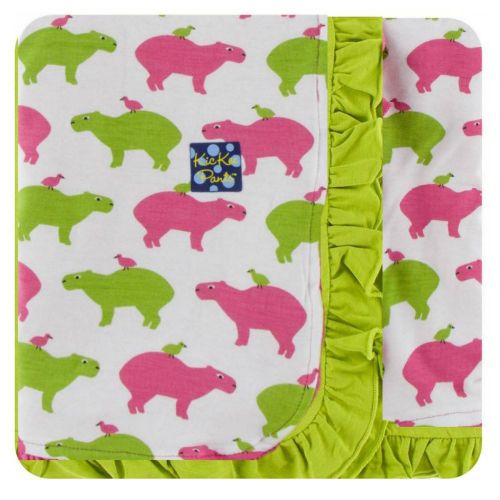  KicKee Pants Little Girls Print Ruffle Toddler Blanket - Vintage Stars, One Size