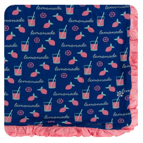  KicKee Pants Little Girls Print Ruffle Toddler Blanket - Vintage Stars, One Size