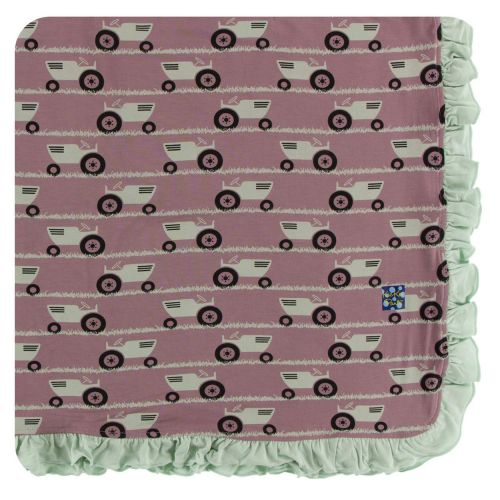  KicKee Pants Little Girls Print Ruffle Toddler Blanket - Vintage Stars, One Size