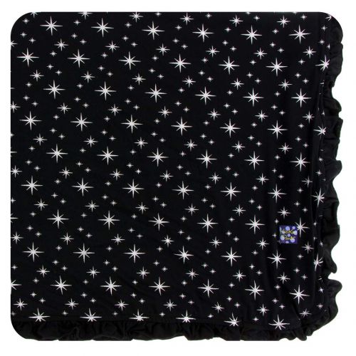  KicKee Pants Little Girls Print Ruffle Toddler Blanket - Vintage Stars, One Size