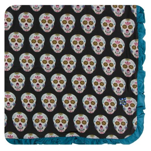  KicKee Pants Little Girls Print Ruffle Toddler Blanket - Vintage Stars, One Size