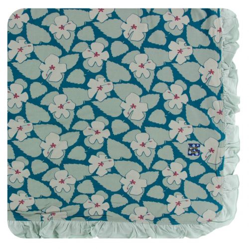  KicKee Pants Little Girls Print Ruffle Toddler Blanket - Vintage Stars, One Size