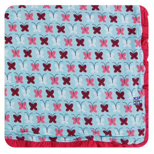  KicKee Pants Little Girls Print Ruffle Toddler Blanket - Vintage Stars, One Size